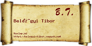 Belágyi Tibor névjegykártya